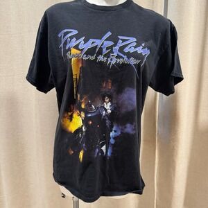 Prince Purple Rain T-Shirt Music‎ Band Graphic Tee Black